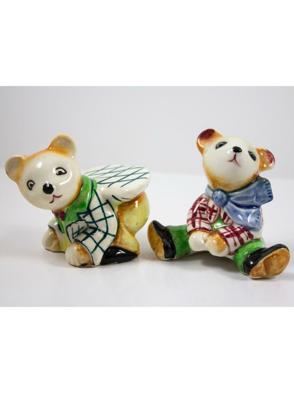 Vintage Hand Painted Ceramic Japan Leapers Bears Salt & Pepper Set Novelty - Picture 2 of 7